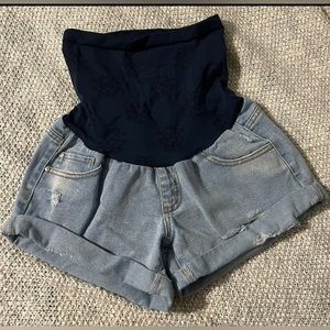 Jessica Simpson Maternity Distressed Jean Shorts